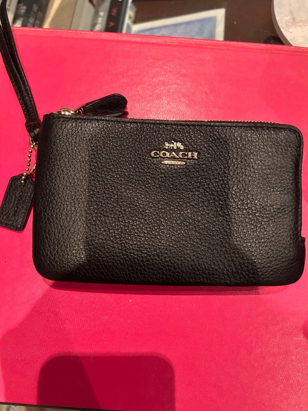 Coach Black double corner zip